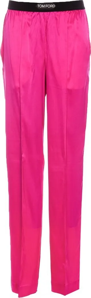 Tom Ford Logo Waistband Straight Leg Pants
