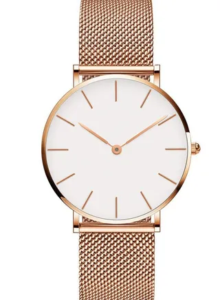 Stainless Steel Mesh Strap Waterproof Women's Watch 