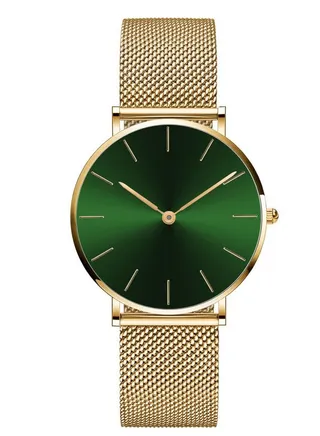 Stainless Steel Mesh Strap Waterproof Women's Watch 