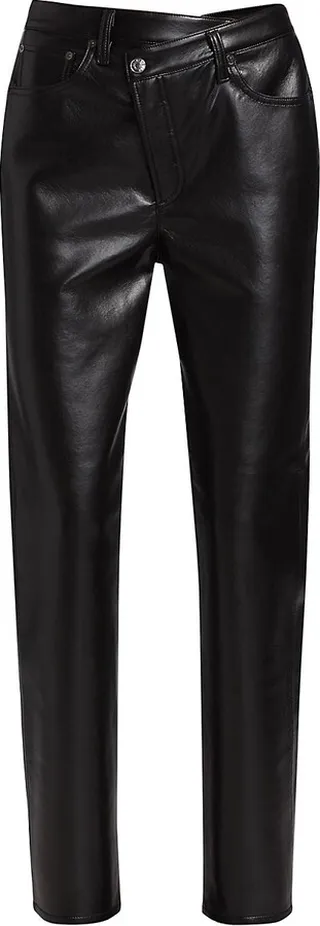 Detox Crisscross Leather Jeans