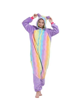 Panda Hooded Onesie Purple/Yellow/Orange 