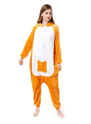 Kangaroo Shaped Soft Comfy Onesie Orange 