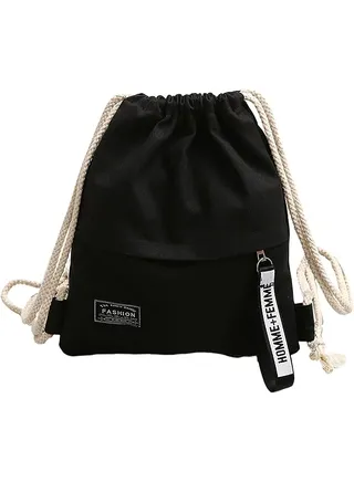 Drawstring Backpack Sports Gym Bag for Women Men,Adjustable Gym Drawstring Bag String Bag Shopping Traveling Sackpack Cinch Bag Canvas Tote Handbags Casual Shoulder Work Bag Crossbody Bag 