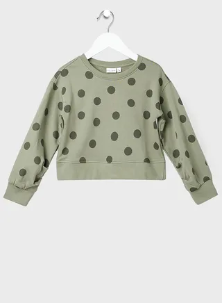 Kids Polka Dot Long Sleeve Sweatshirt 