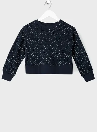 Kids Polka Dot Long Sleeve Sweatshirt 