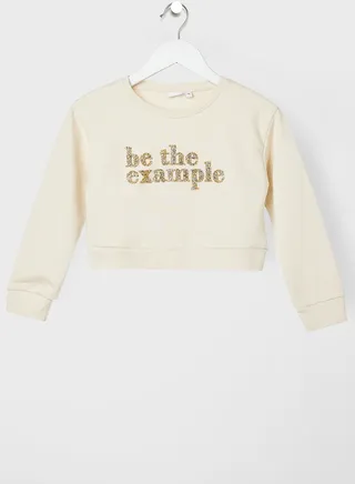 Kids Glitter Cropped Sweatshirt 