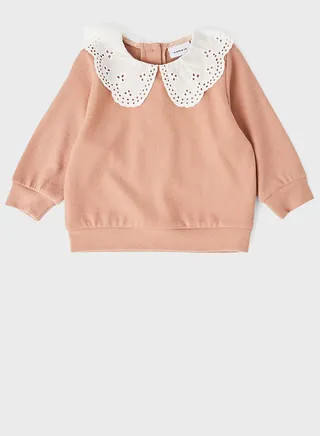 Infant Schiffli Collar Sweatshirt 