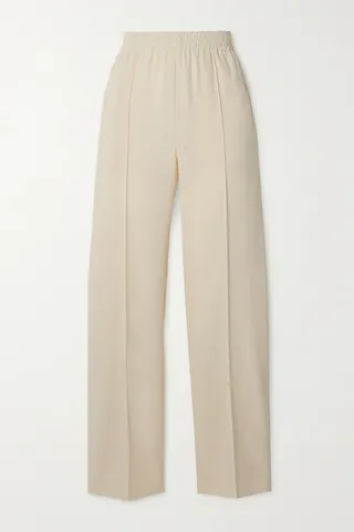 See By Chloé - Iconic Pleated Crepe Straight-leg Pants - Neutrals
