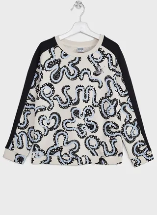 Kids T7 Flower Aop Crew Fl Sweatshirt 