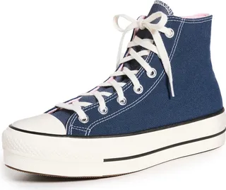 Converse Chuck Taylor All Star Lift Platform Denim Fashion Sneakers
