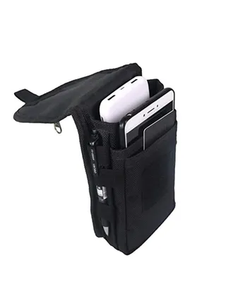 Double Pocket Phone Holster Belt Phone Bag Multi Purpose Tool For Work Hiking Camping 