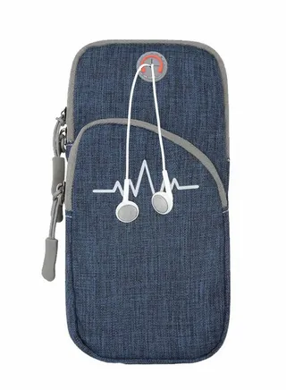 Sports Running Armband Phone Holder, Bag, for iPhone, Samsung and all Android Phones (Navy Blue) 