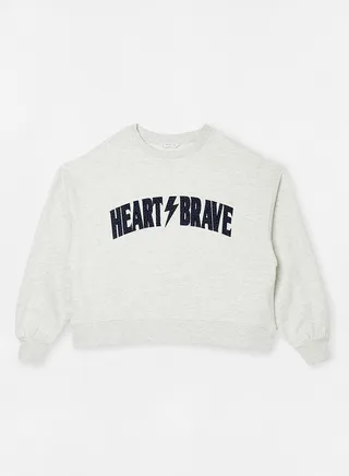 Girls Text Print Oversized Sweatshirt 