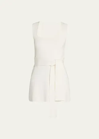 Florence Ribbed Tie-Front Tunic