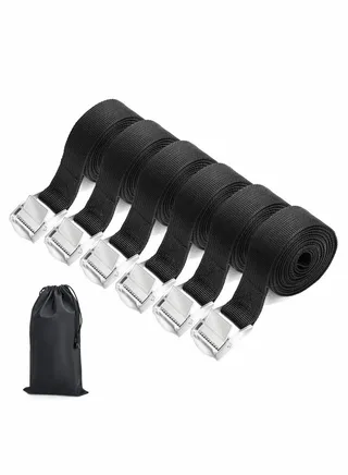 Ratchet Straps, Lashing Straps Tie Down Tension Belt Adjustable Cargo Heavy Duty Tensioning Belts with Quick Release Cam Bukle For Motorcycle, Car Luggage Trailer -6 Pcs 