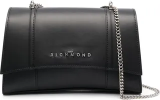 Logo-Lettering Leather Shoulder Bag