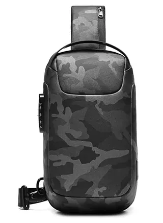 Multifunctional Water-Proof Chest Bag with USB Charging Port and Anti-theft Lock 