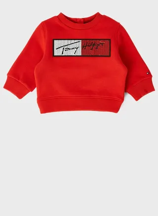 Kids Logo Sequin Flag Sweatshirt 