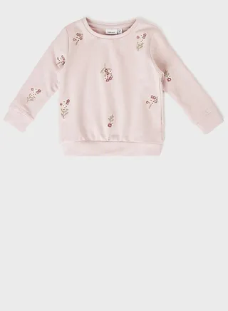 Kids Flowers Embroidered Sweatshirt 