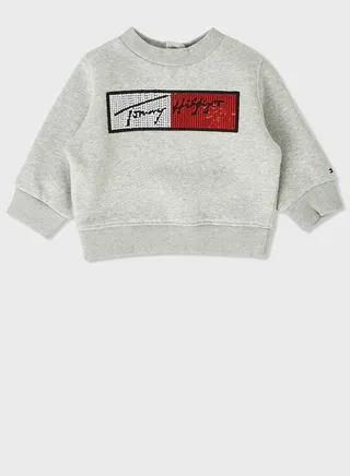 Kids Logo Sequin Flag Sweatshirt 