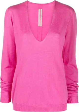 V-neck fine knit jumper