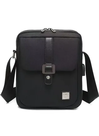 Unisex Tablet Shoulder Bag for Travel/School/Work - Black 