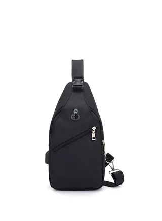 Sling Bag Chest With Usb Charging Port Men Lightweight Crossbody For Hiking Cycling Traveling 