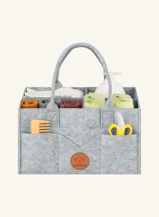 Baby Diaper Caddy Organizer - Diaper Organizers For Changing Table - Felt Baby Caddy Diaper Holder - Storage Caddy - Changing Basket For Baby Boy, Girl - Nursery Organization - Car Caddy 