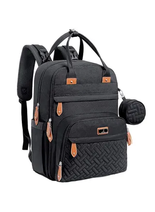 Diaper Bag Backpack Multi Function Waterproof Diaper Bag, Travel Essentials Baby Bag With Changing Pad Black 