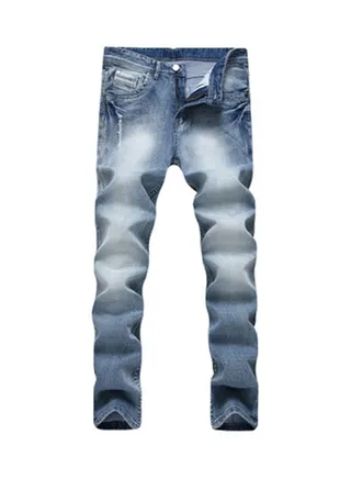 Fashion Straight Fit Mid-Rise Jeans Sky Blue 