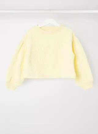 Kids/Teen Textured Sweatshirt Pastel Yellow 