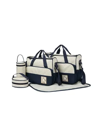 Five-piece set of mother and baby mummy bag large-capacity multi-functional mother waiting for delivery baby bag going out one shoulder Messenger diaper bag 