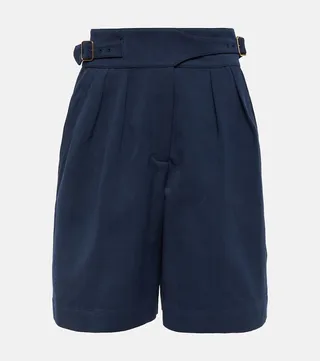 Cotton and linen Bermuda shorts