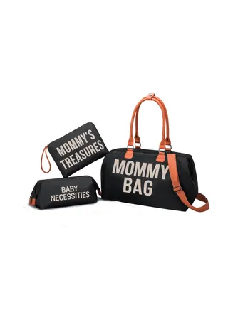 Diaper bag five-piece set baby mother bag fashion portable mother and baby tote bag multi-functional travel bag 