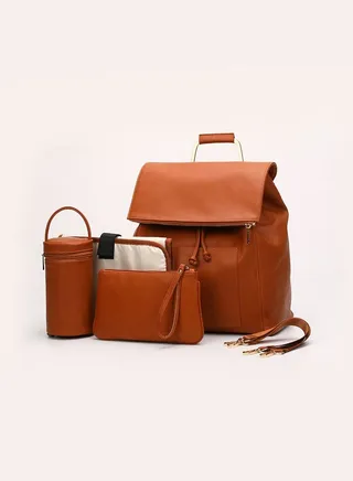 Mommy bag fashion mother and baby bag shoulders mommy backpack with insulation bag and urine pad 