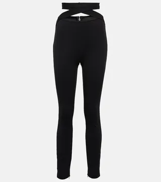 High-rise cutout skinny pants