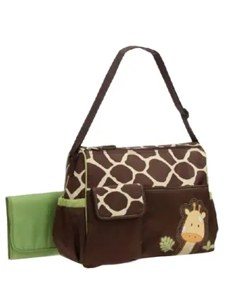 Animal Print Diaper Bag With Charging Pad 