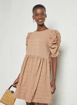 Puff Sleeve Dress Portabella 