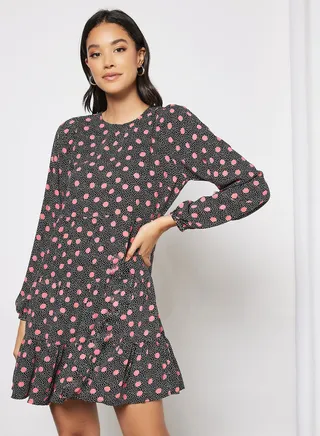 Long Sleeve Printed Dress 