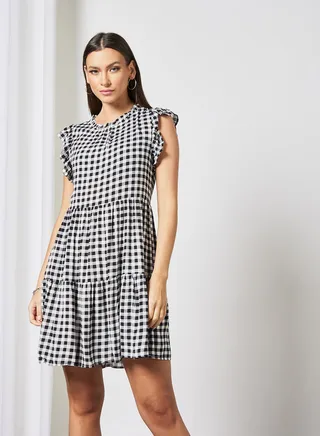 Checkered Dress Black/White 