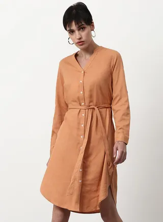 Regular Fit Casual Dress Orange 