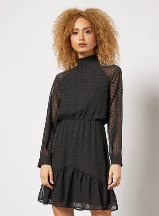 Plumetti High Neck Dress 