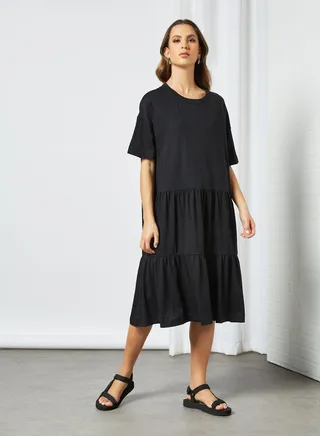 Tier Detail Dress Black 