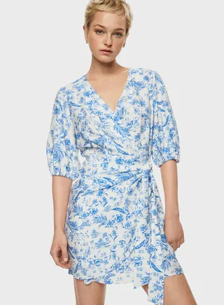 Surplice Neck Tie Detail Dress 