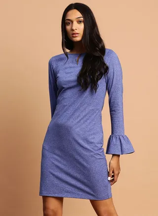 Casual Mini Dress Blue 