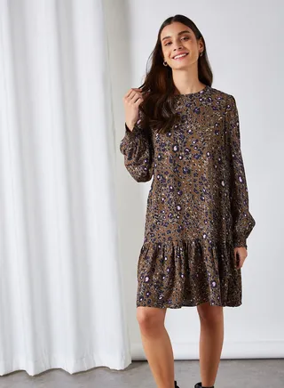 All Over Sandra Pattern Midi Dress Beech 