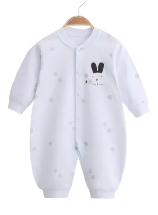 Baby Boy Baby Girl Infant Romper Bunny Unisex Outfit Jumpsuit Soft Cotton Dress Sleepsuit Onesies Full Sleeve Light Green/Black 