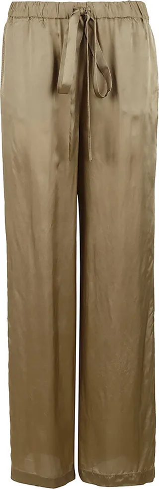Elastic Waist Straight Leg Trousers