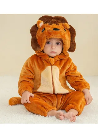Flannel Children's Climbing Clothes Baby Autumn Winter Long Sleeved Clothes Jumpsuit Newborn Cartoon Jumpsuit 