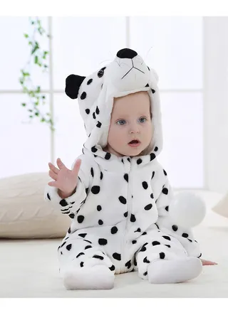 Flannel Children's Climbing Clothes Baby Autumn Winter Long Sleeved Clothes Jumpsuit Newborn Cartoon Jumpsuit 
